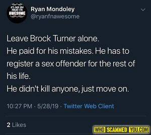 Ryan Mondoley from Las Vegas Nevada is a rape apologist, a victim blamer, and makes rape jokes